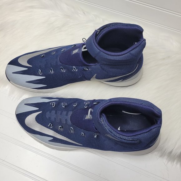 2013 Nike Zoom Hyperrev TB Basketball Shoes sz 14 Navy Blue Silver 643301-401 main image 10